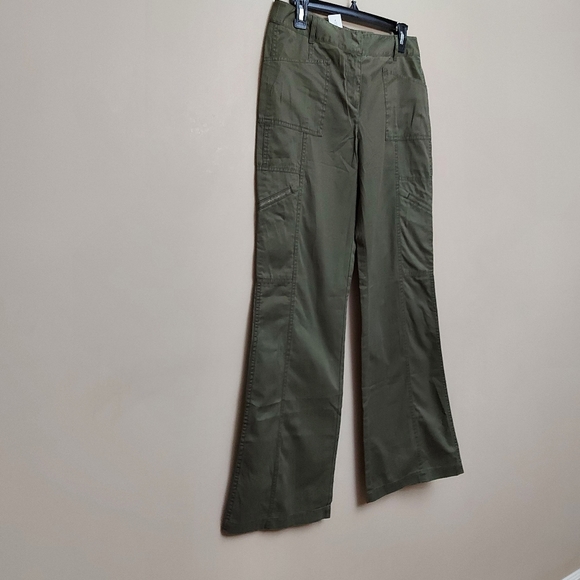 Ann Taylor Loft straight leg high waist cargo khaki pants - Picture 2 of 8